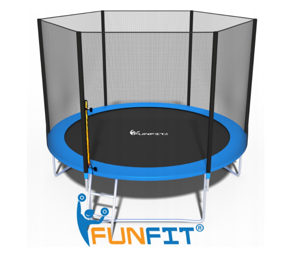 Батут каркасный FunFit 312 см - 10ft с лестницей, максимальная нагрузка: 100 кг.